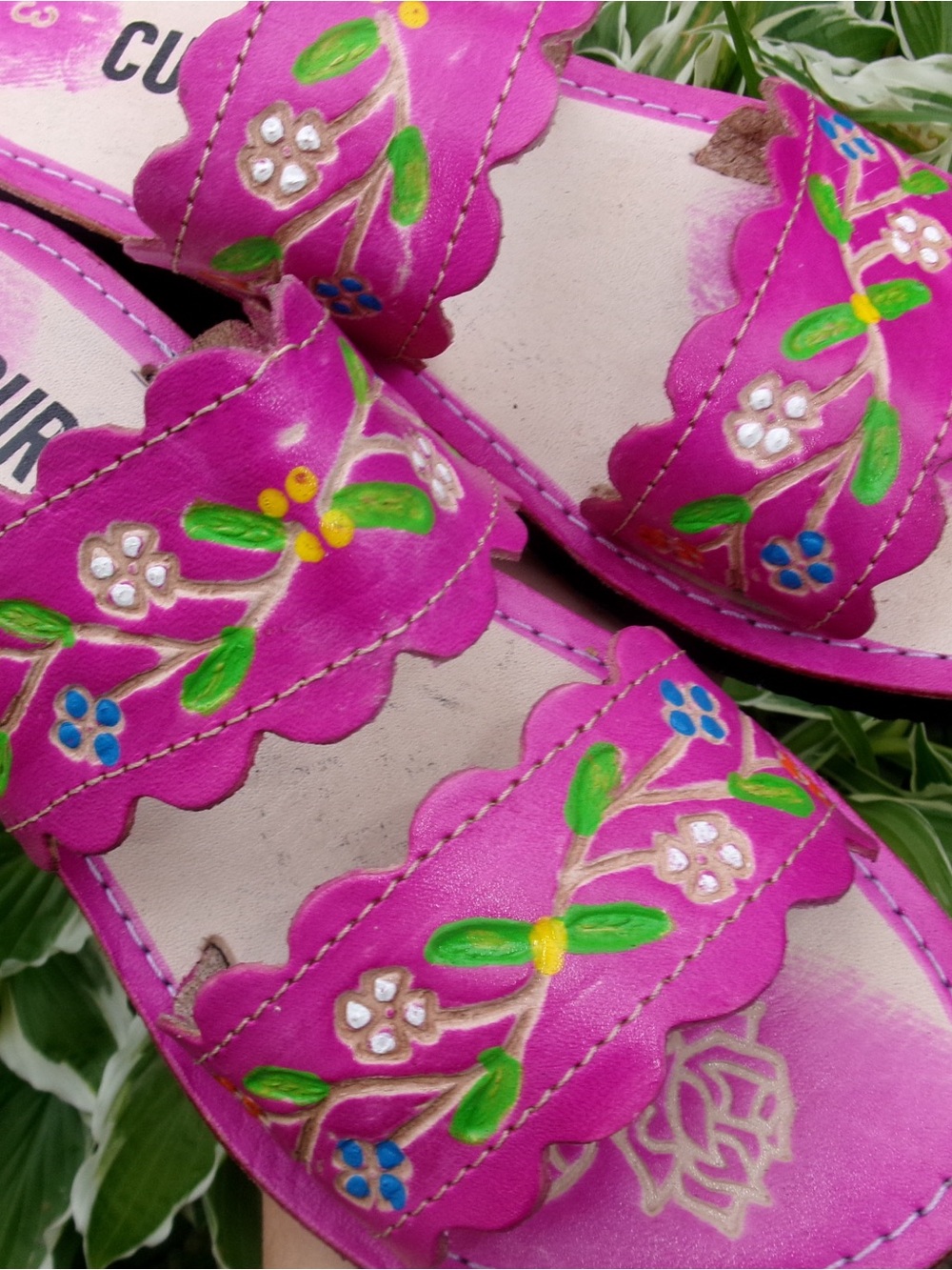 Mexican Pink Floral Sandals